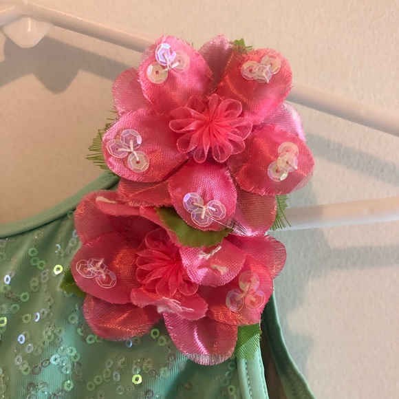 Dance Halloween Costume Mint Green and Pink Girls Size X-Small - Picture 6 of 8